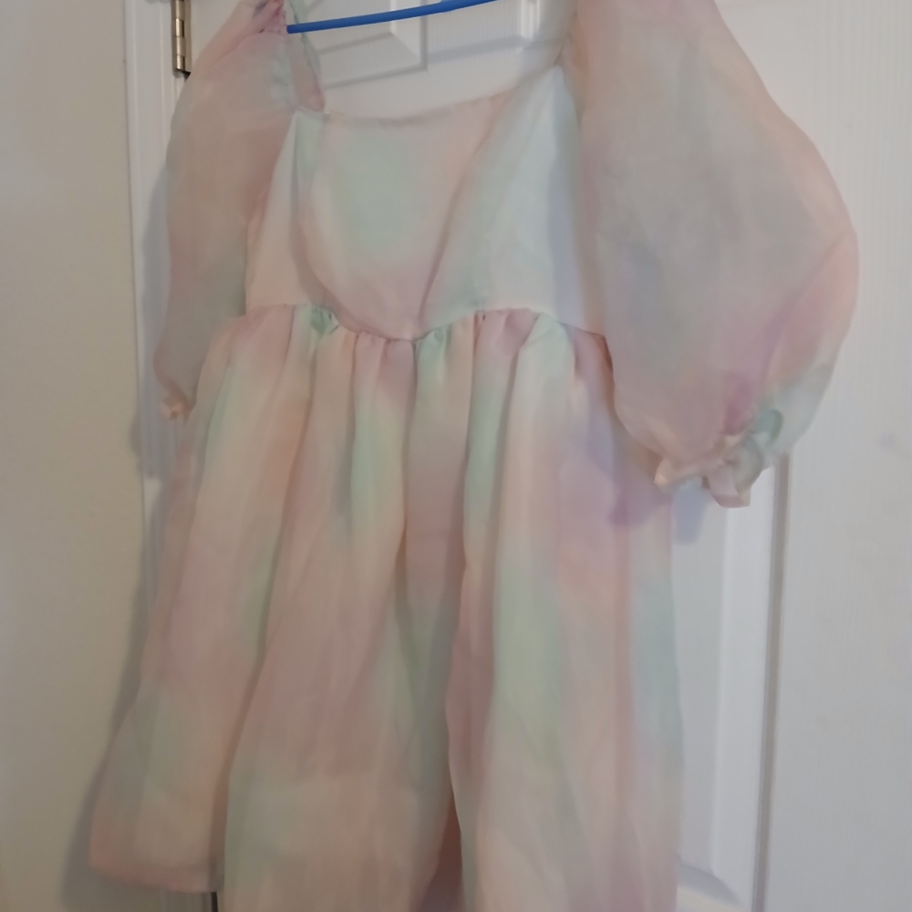 Pastel Puff Sleeve Dress